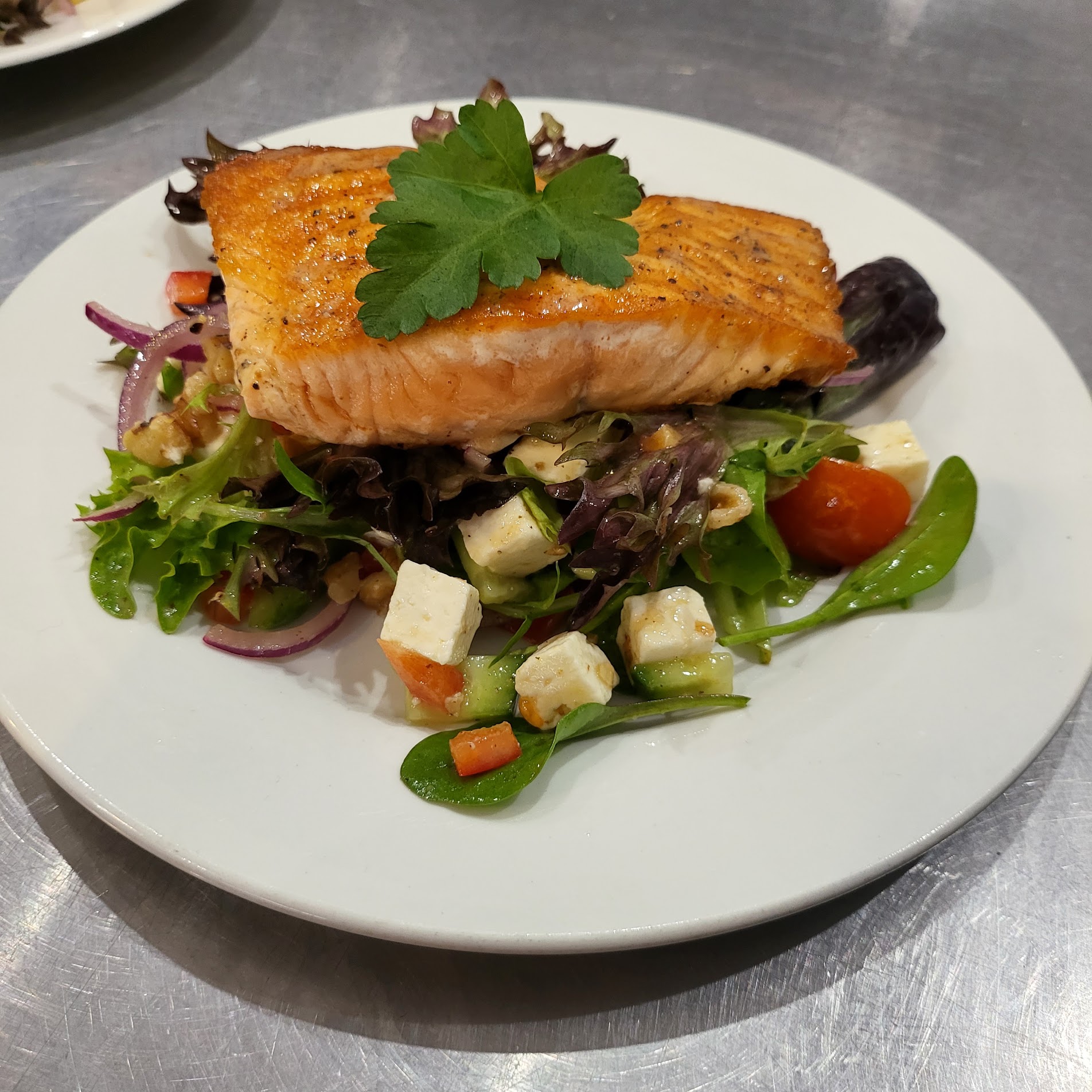 Salmon salad at Cattle Dog Cafe in Muswellbrook